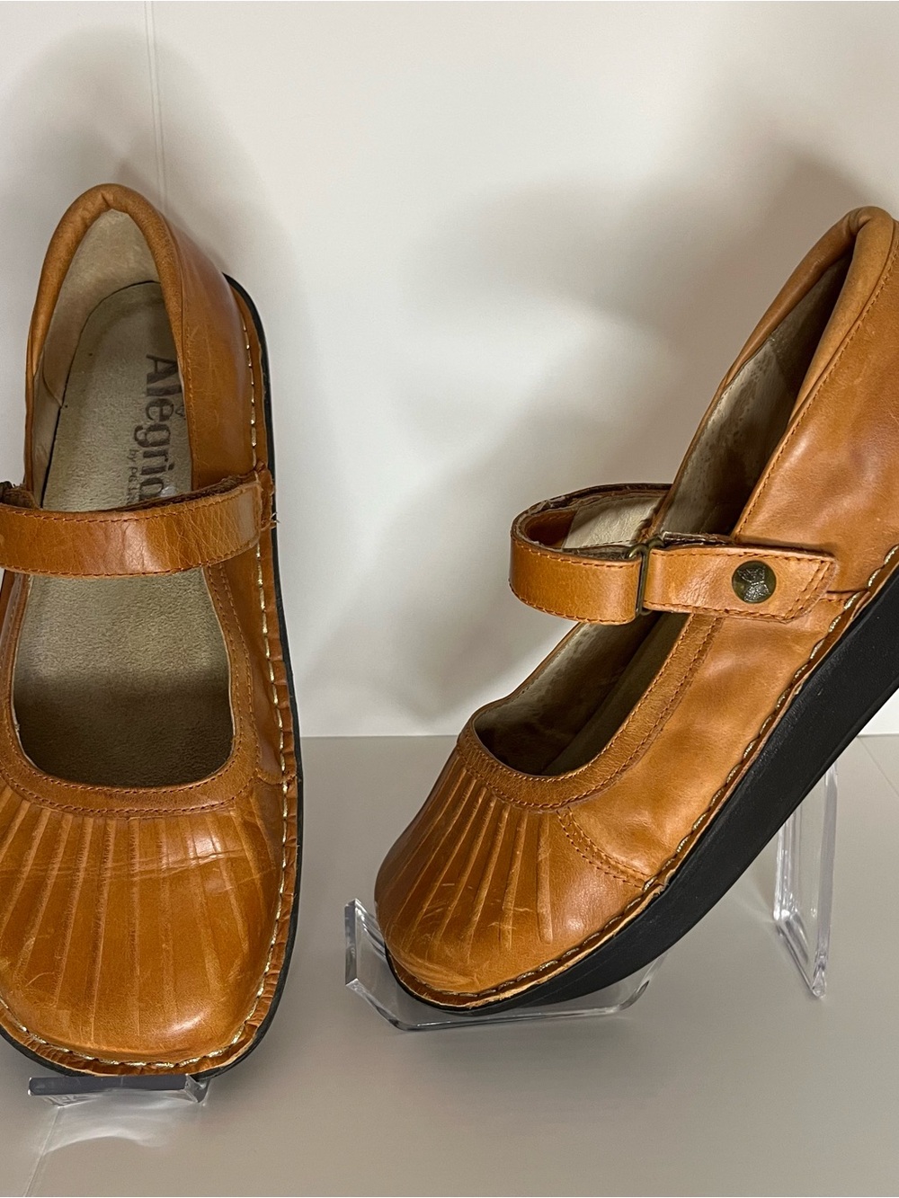 Alegria Belle MaryJane Leather Comfort Shoes Light Cognac EU 40 US 9.5 -10 - Picture 2 of 16